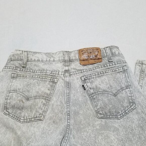 RARE Vintage 80s Levi's 550 Gray Acid Wash Grunge High Waisted Mom Jeans - Picture 13 of 16